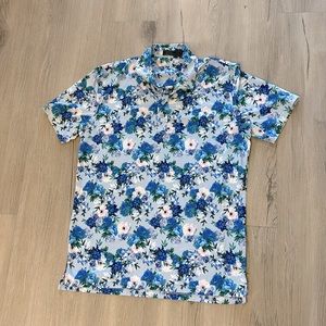 G/Fore Men's M Blue Floral Polo